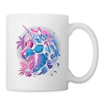 Retro Einhorn Vaporwave - Tasse - Weiß - Rechts