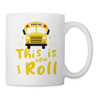 drôle de chauffeur de bus scolaire chauffeur de bus scolaire disant cadeau - Mug blanc - blanc - Droite