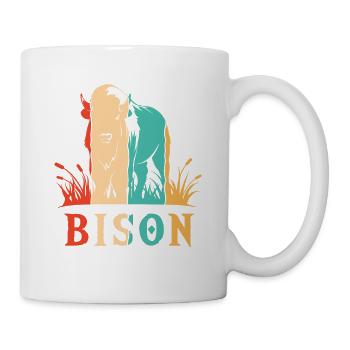 Bison d’Amérique Buffle rétro Bovinae Lover Bison - Mug blanc - blanc - Droite