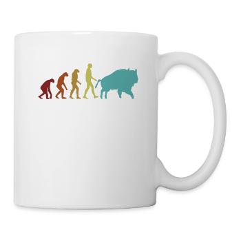 Bison Evolution Büffel Bovinae Amerikanischer Bison - Tasse - Weiß - Rechts
