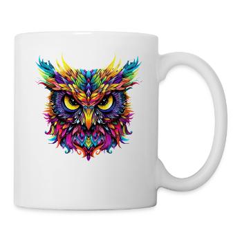 Owl Colorful Rainbow Colors Pop Art Owl Eagle Owl Owls - Mug - white - Right