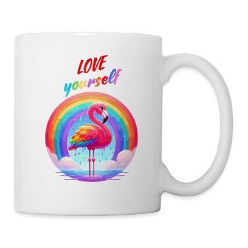 Mois de la fierté Flamingo Rainbow Love Yourself Fun - Mug blanc - blanc - Droite