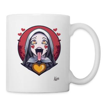 Anime woman with big eyes and hearts - Mug - white - Right