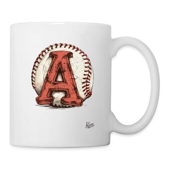 Gebrauchter Vintage-Baseball mit dem Buchstaben A - Tasse - Weiß - Rechts