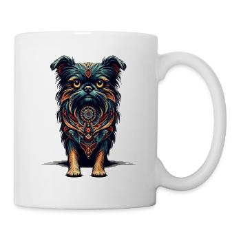 Mandala Art Brüssel Griffon Griffon Bruxellois - Tasse - Weiß - Rechts