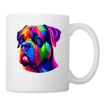 Bunte Pop Art Cane Corso Italienischer Mastiff - Tasse - Weiß - Rechts