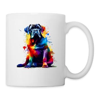 Bunte Splash Art Cane Corso Italienische Dogge - Tasse - Weiß - Rechts