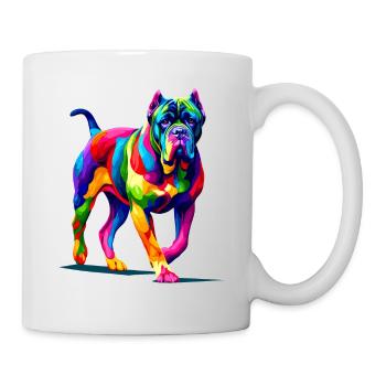 Bunte Pop Art Cane Corso Italienischer Mastiff - Tasse - Weiß - Rechts
