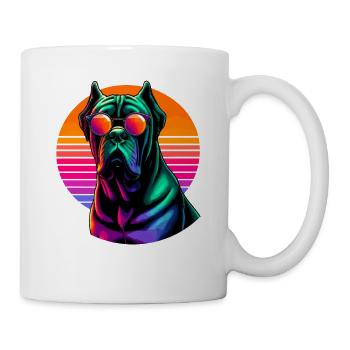 Lunettes de soleil rétro coucher de soleil Cane Corso Mastiff italien - Mug blanc - blanc - Droite