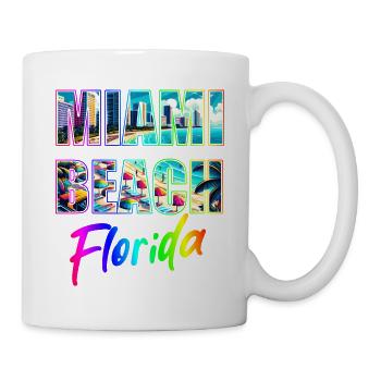 Miami Beach - Florida - Tasse - Weiß - Rechts