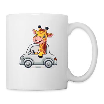 Girafe mignonne dans la voiture pour enfants - Mug blanc - blanc - Droite
