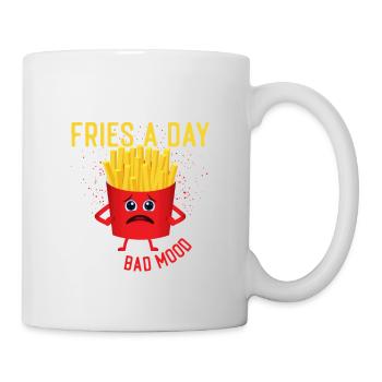 Des frites plutôt que des froncements de sourcils : répandre la joie à chaque service - Mug blanc - blanc - Droite