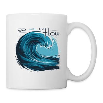 WELLE. OZEAN. GEHEN SIE MIT DEM STROM - Tasse - Weiß - Rechts