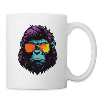Gorilla Hipster Cool Party - Tasse - Weiß - Rechts