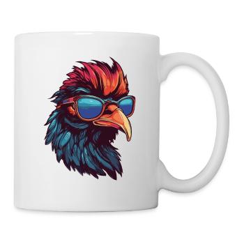 Hahn Hipster Cool Party - Tasse - Weiß - Rechts