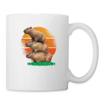 Don't be Worry, Be Capy - Vintage Retro Three - Mug - white - Right