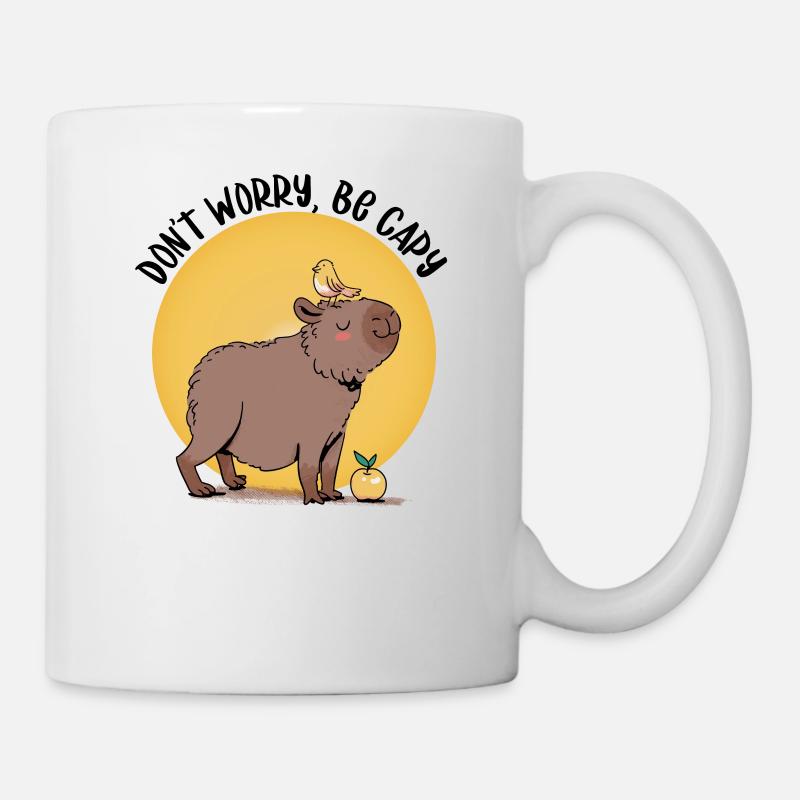 Niedlich, mach dir keine Sorgen, sei Cappy Capybara - Tasse - Weiß