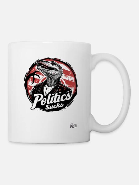 Echse im Anzug: Politik Nervt - Tasse - Weiß