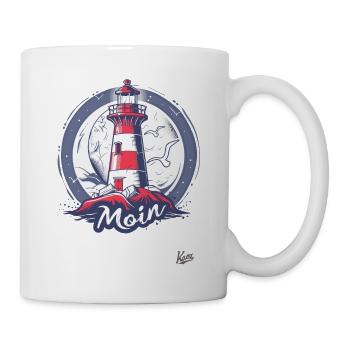 Phare dans le nord de l’Allemagne : Moin ! - Mug blanc - blanc - Droite