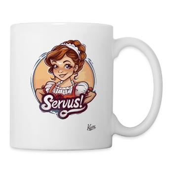 Une douce fille dirndl dit au revoir - Mug blanc - blanc - Droite
