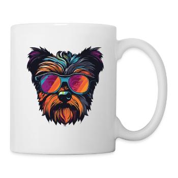 Yorkshire Terrier Hund Hipster Cool Party - Tasse - Weiß - Rechts