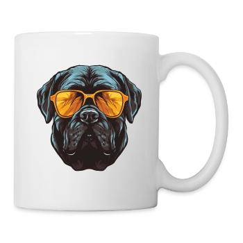 Mastiff Hund Hipster Cool Party - Tasse - Weiß - Rechts