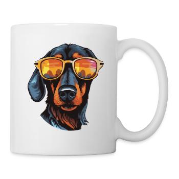 Dachshund Hund Kopf Dackel - Tasse - Weiß - Rechts