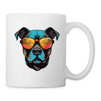 Portrait de chien Staffordshire Bull Terrier - Mug blanc - blanc - Droite