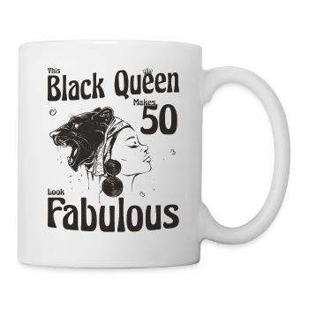 This Black Queen Makes 50 Looks Fabulous - 50th - Mug - white - Right