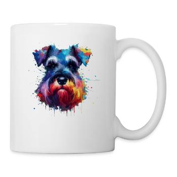 Colorful Splash Art Giant Schnauzer Schnauzers - Mug - white - Right