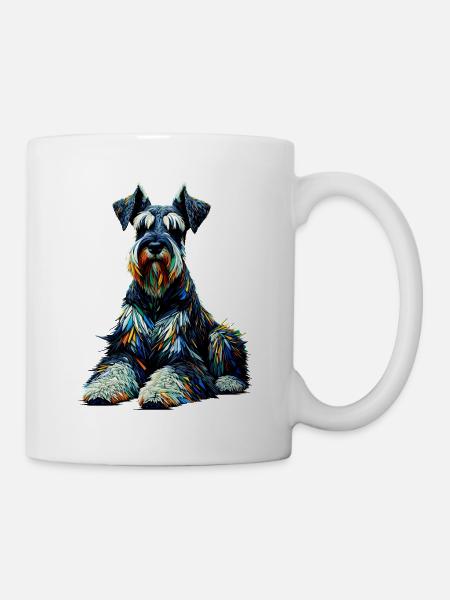 Polygon Art Riesenschnauzer Schnauzer - Tasse - Weiß