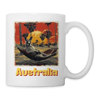 Känguru Australien Faulenzer Urlaub Entspannung - Tasse - Weiß - Rechts
