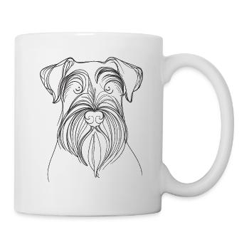 Strichzeichnungen Riesenschnauzer Schnauzer - Tasse - Weiß - Rechts