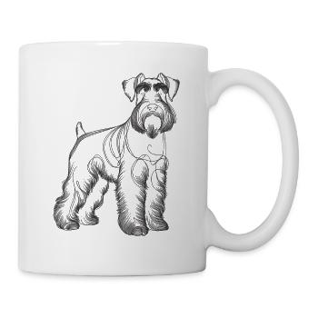 Line Art Giant Schnauzer Schnauzers - Mug - white - Right