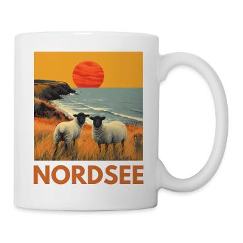 Nordsee Schafe Norddeutschland Niedersachsen - Tasse - Weiß - Rechts