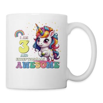 Ich bin 3 und großartig - Es ist mein Geburtstag Mädchen Kinder - Tasse - Weiß - Rechts
