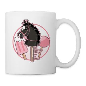 CHEVAL DE LOISIR - ROSE - CHEVAL SUR UN BÂTON - Mug blanc - blanc - Droite