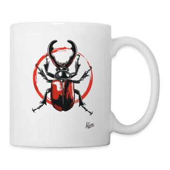 Cooler und großer Hirschkäfer - Tasse - Weiß - Rechts