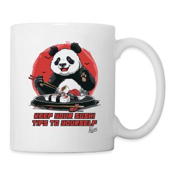 Panda-Bär gibt Sushi-Tipps - Tasse - Weiß - Rechts