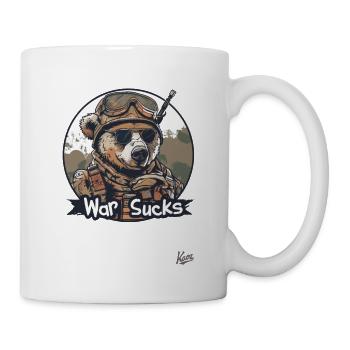 Cool soldier bear the bear-soldier: War is stupid - Mug - white - Right