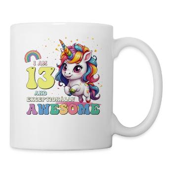 J'ai 13 ans et je suis géniale - Filles Enfants Licorne C'est mon - Mug blanc - blanc - Droite