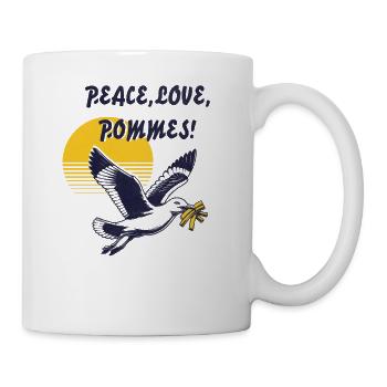 Peace Love Pommes - Tasse - Weiß - Rechts