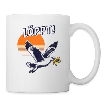 Löppt - Möwe Pommes - Tasse - Weiß - Rechts
