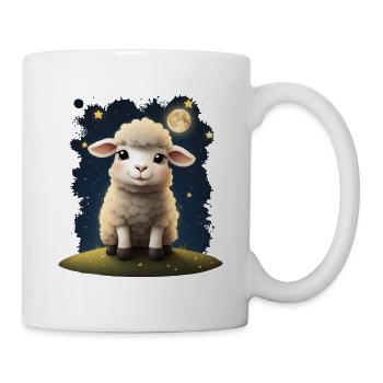 Animal Print T-Shirt Design with a Cute Sheep - Mug - white - Right
