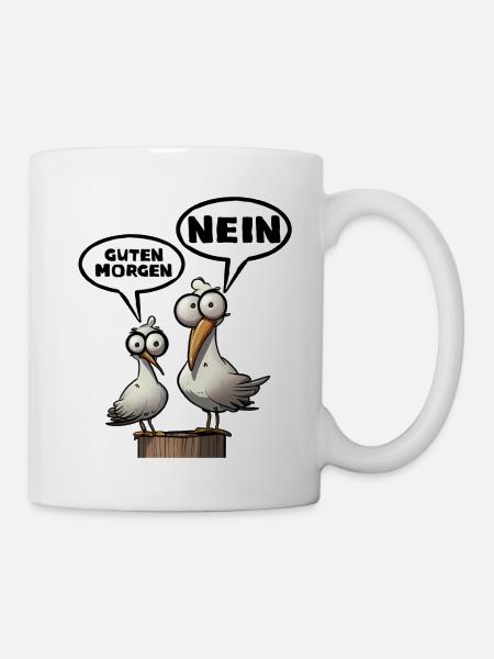 Die Bäädden Möwen - Möwe Guten Morgen Nein Spruch - Tasse - Weiß
