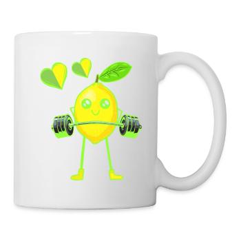 Lemon Weight Exercise Weight GYM Exercise Muscles - Mug - white - Right