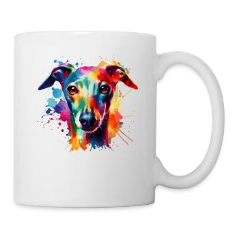 Bunte Splash Art Italienisch Windhund Italienisch - Tasse - Weiß - Rechts