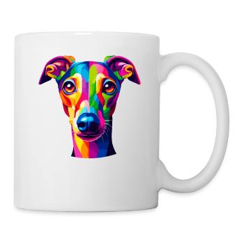 Bunte Pop Art Italienisch Windhund Italienisch - Tasse - Weiß - Rechts