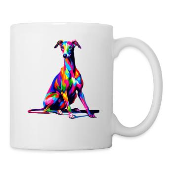 Bunte Pop Art Italienisch Windhund Italienisch - Tasse - Weiß - Rechts