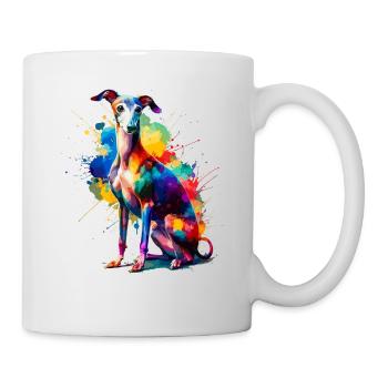 Bunte Splash Art Italienisch Windhund Italienisch - Tasse - Weiß - Rechts